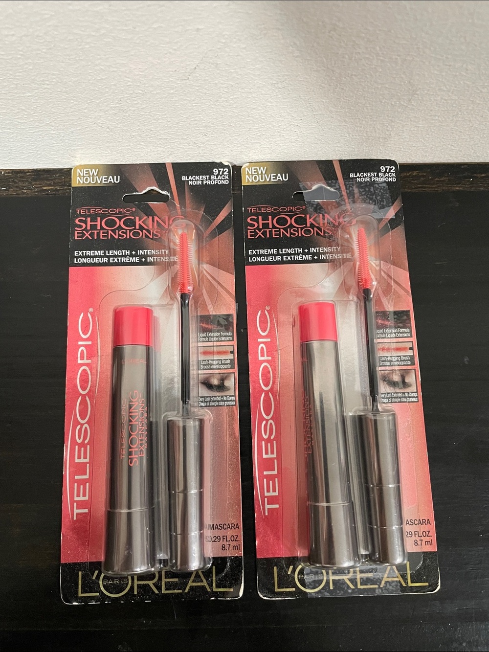 LOREAL Telescopic Shocking Extensions MASCARA BLACKEST BLACK #972 x2